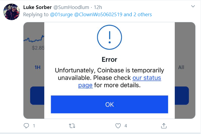 Crypto exchange firm Coinbase's app CRASHES after it screened