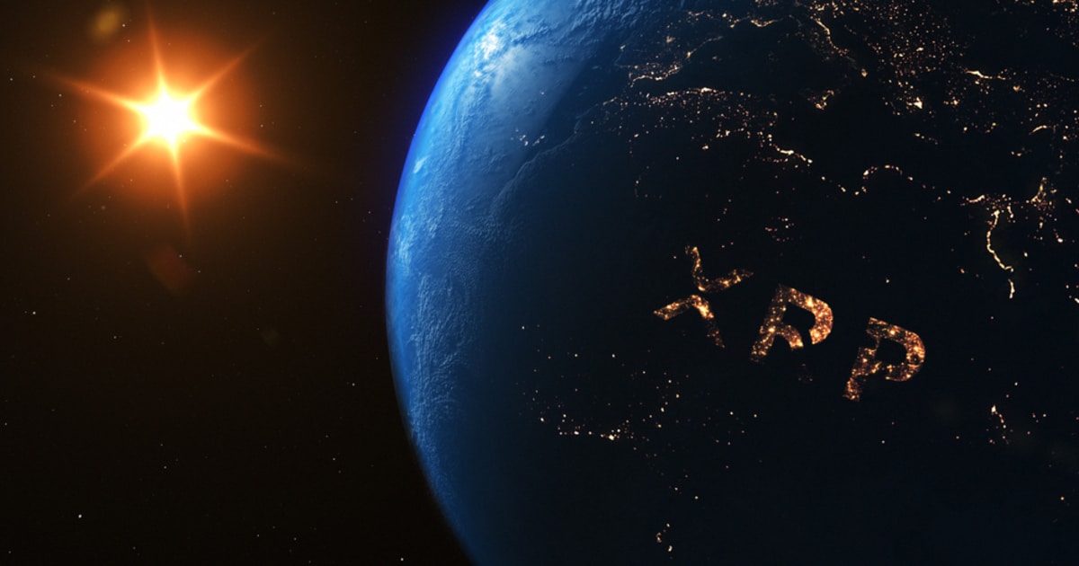 Ripple (XRP) depicted in the sky to signify its price surge