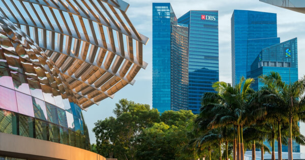 DBS Bank featured in the Marina Bay Financial Center, Singapore