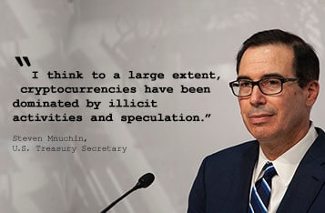 US Treasury Secretary: Cryptocurrencies are Dominated by Illicit Activities